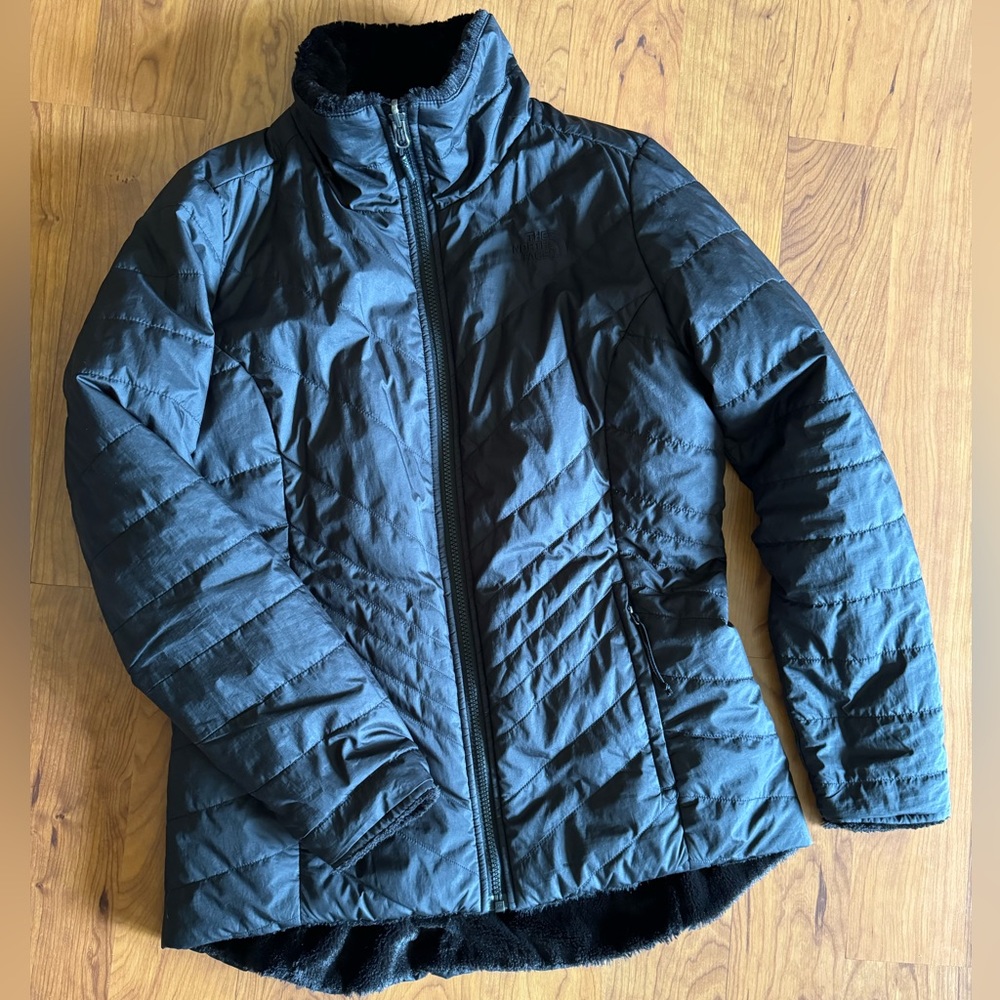 The north face black two sided coat side M
